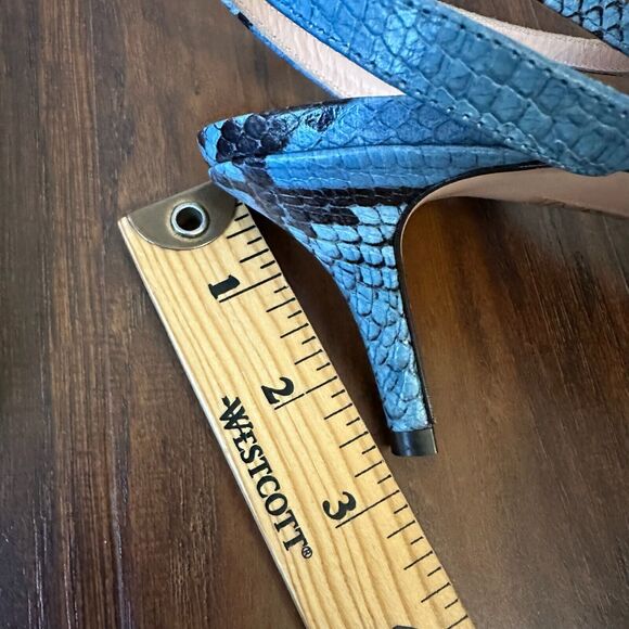 NWOB J. CREW Strappy Heeled Sandals in Snake-Embossed Leather ITALY MADE - Picture 10 of 10